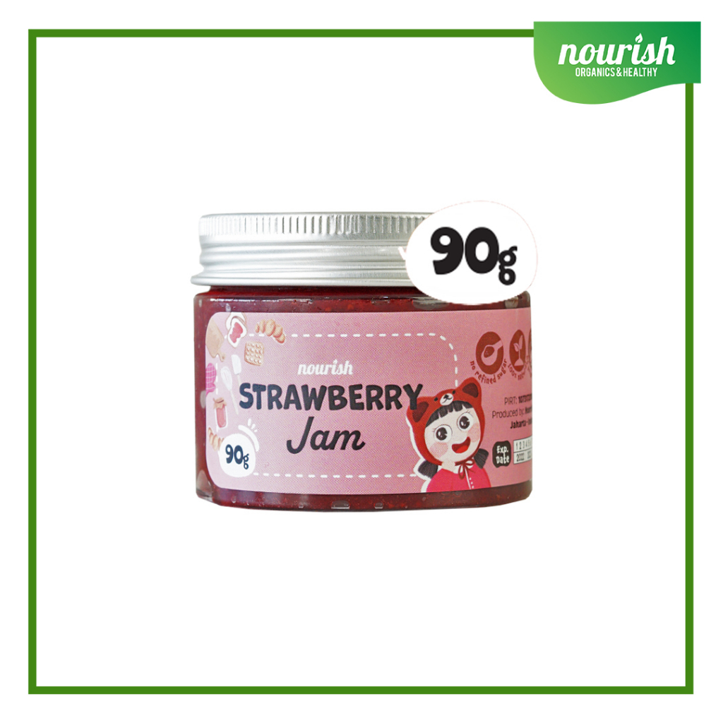 STRAWBERRY JAM VEGAN (SELAI STRAWBERRY) RENDAH KALORI, TANPA GULA PASIR 90gr