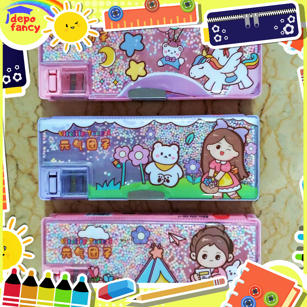 

Kotak Pensil Magnet 2 Sisi + Rautan Pensil XPM-539-17 Girl / Tempat Pensil / Pencil Case / Boks Pensil / Box Pen / Tepak Pensil