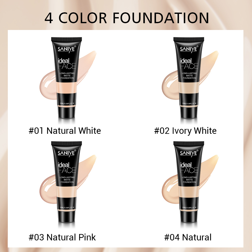 SANIYE Foundation Cair Matte Poreless Liquid Foundation Dengan Pelembab 3 Warna Full Coverage R1157