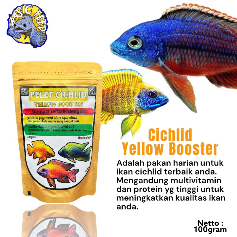 pelet ikan cichlid | YELLOW BOOSTER FEED | pakan ikan siklid | makanan ikan cichlid