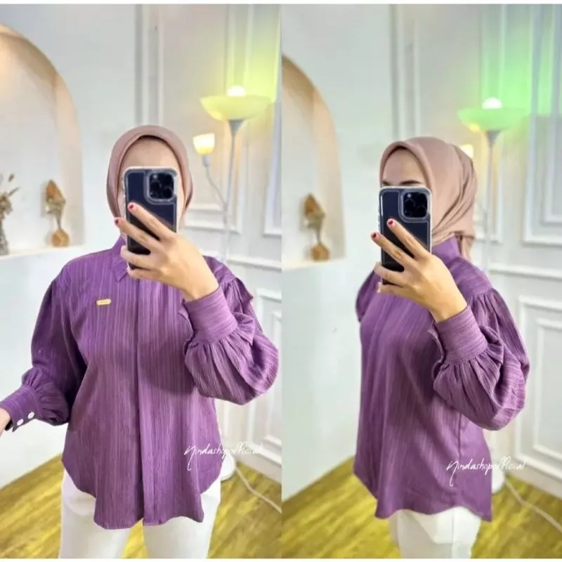 Raisa Kemeja Blouse Lady Crush- Atasan Wanita- Kemeja Basic - Kemeja Polos