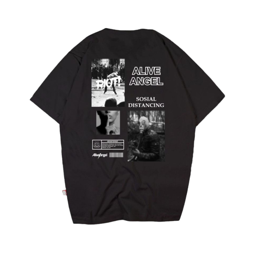 RIOT / CHAOS / KAOS POLITIK PRIA / BAJU / ATASAN / LENGAN PENDEK / ALIVE ANGEL / TSHIRT DISTRO / KEA