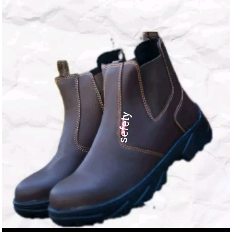 SEPATU SAFETY SLIP ON PRIA KING GREGOR KERJA PABRIK KITCHEN PDL PDH TNI POLISI SATPAM OB POM BENGKEL