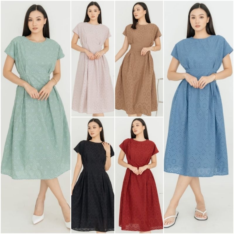 ♡ PREMIUM ♡ ORIGINAL ! PYPPER EYELET CLASSIC ELEGANT MIDI PARTY DRESS