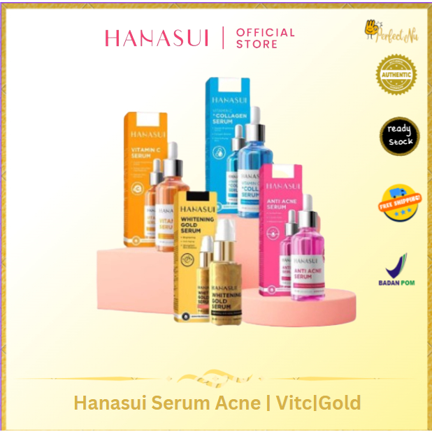 BPOM Hanasui Serum wajah | Face serum |ACNE|BRIGHTENING|GOLD|COLLAGEN