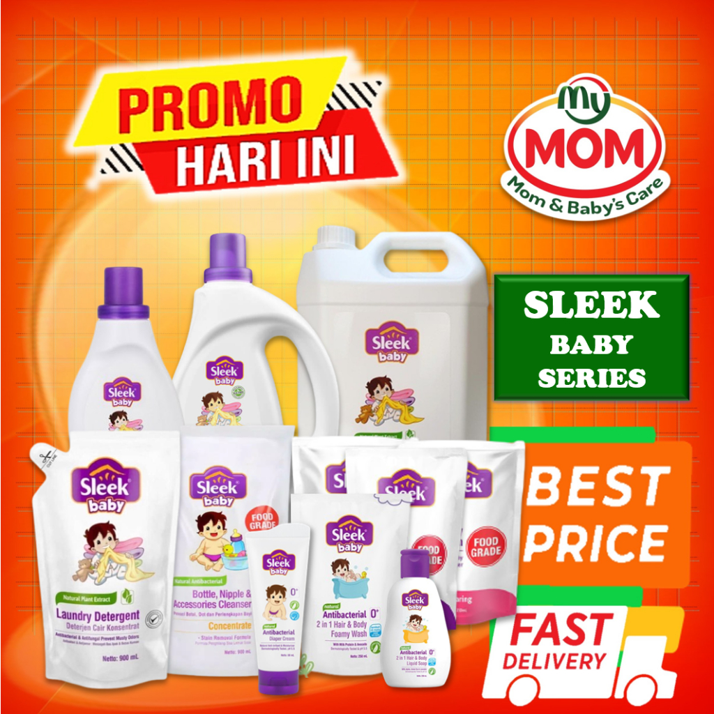 [BPOM] Sleek Laundry Detergent Isi 500ml / Sleek Baby Detergen Sabun Cuci Baju / Kino / MY MOM