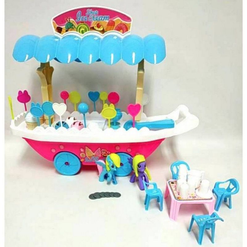 Mainan Anak Perempuan Dorongan Gerobak Ice Cream / Mainan Jualan Es Krim Jumbo