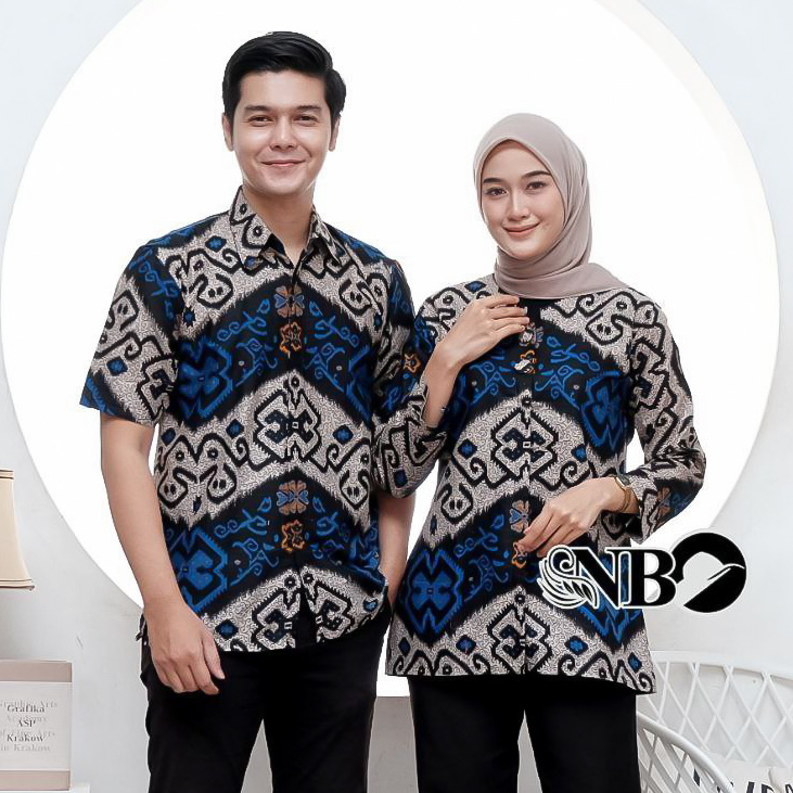 Batik Couple Modern Atasan Blouse Batik Kerja Kantor Wanita Seragam Batik M L XL XXL