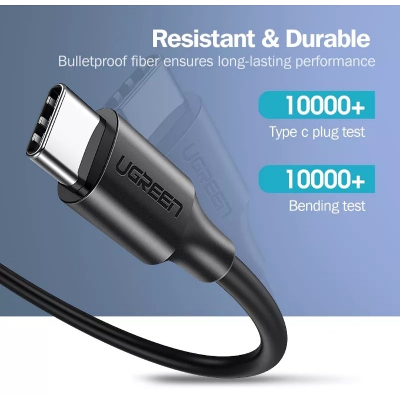 Ugreen Cable Data USB C to Type C 3A 60W PD QC 3.0 Fast Charging Kabel