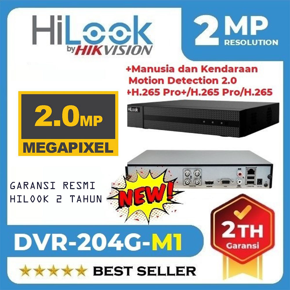 DVR-204G-M1 - DVR HILOOK by Hikvision 4 CHANNEL 1080P 2MP - SURABAYACCTV