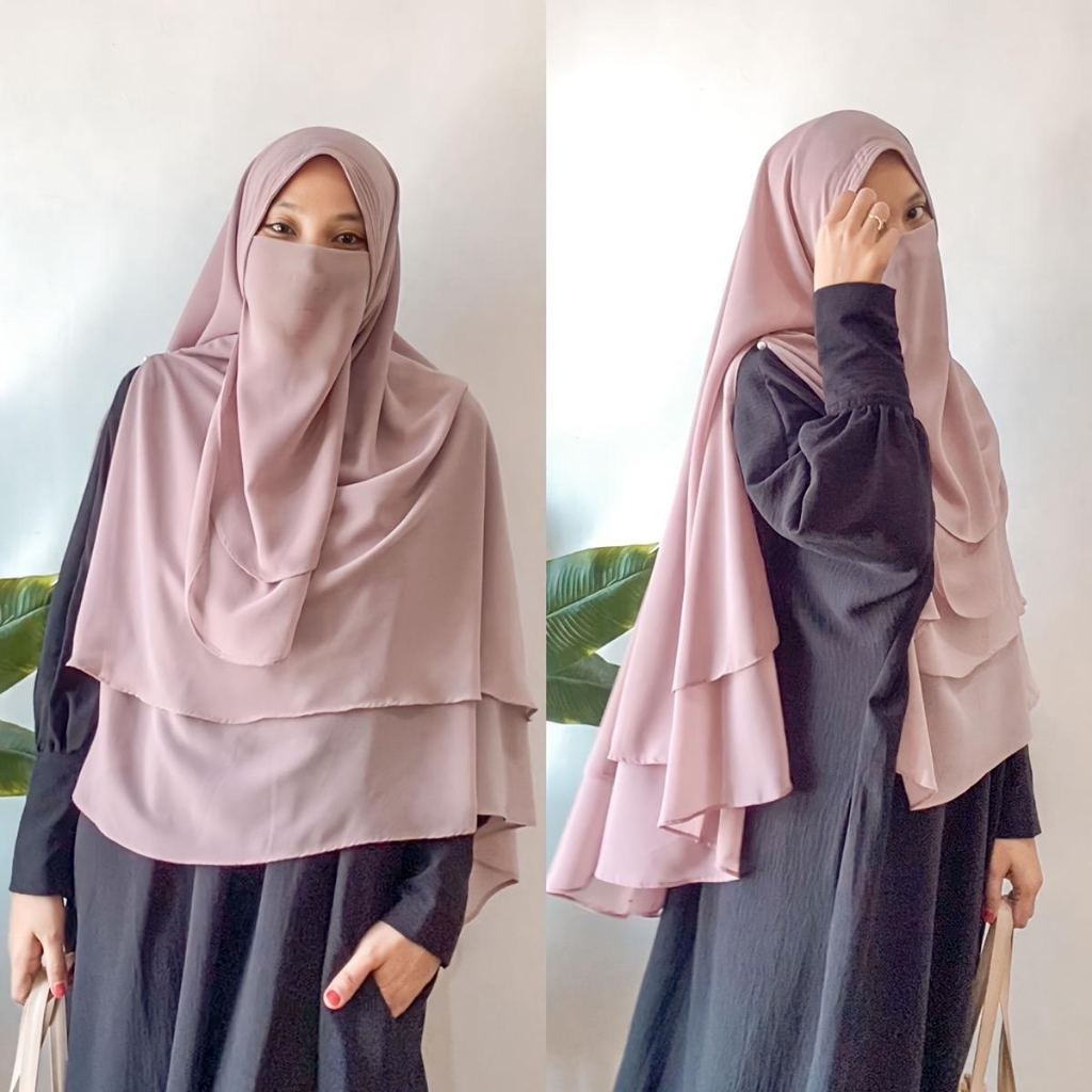 Khimar Non Pet Belah Yumna L/ Khimar Belah Ceruty