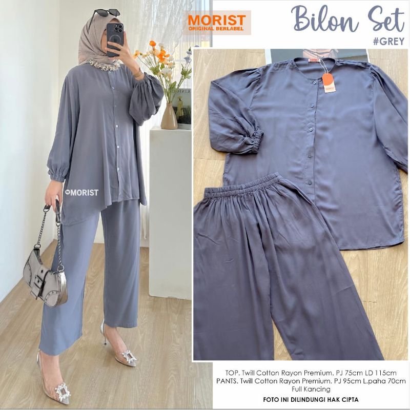 Set Setelan Wanita Rayon Polos Original Morist [Bilon Bolin Ceril Tipsa Lowis]