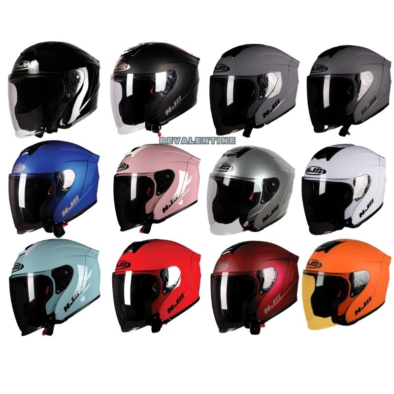 NJS KAIROZ SOLID ORIGINAL | HELM MOTOR HALF FACE KAIROS WARNA POLOS ORI SNI