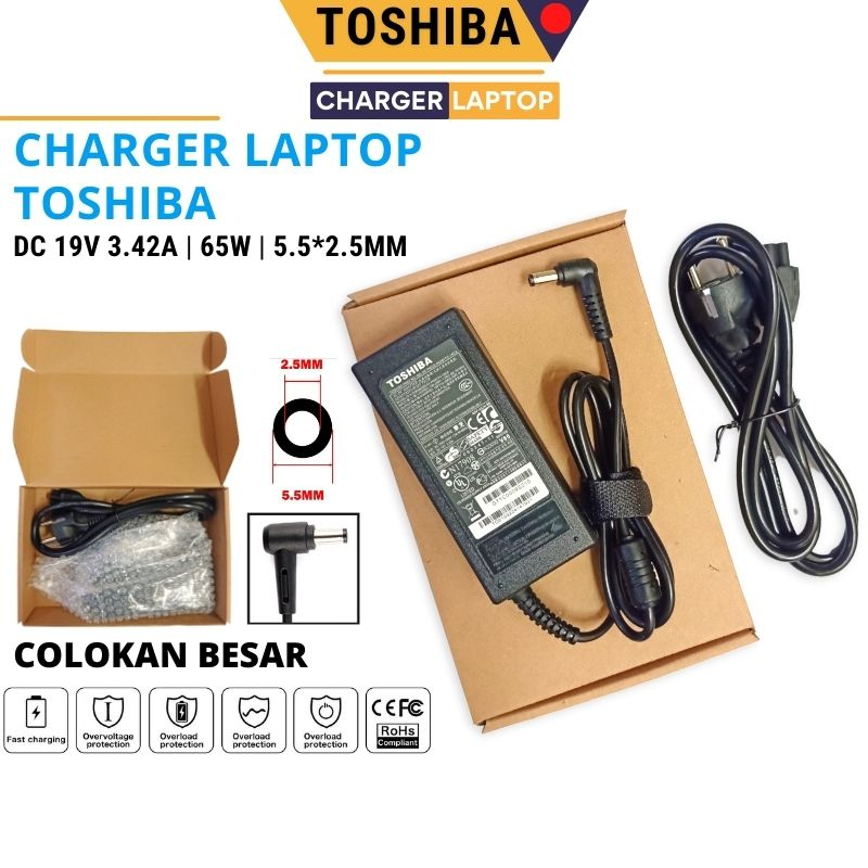 Adaptor Charger Casan Laptop Toshiba 19v 3.42A Equium L20 L40 Series