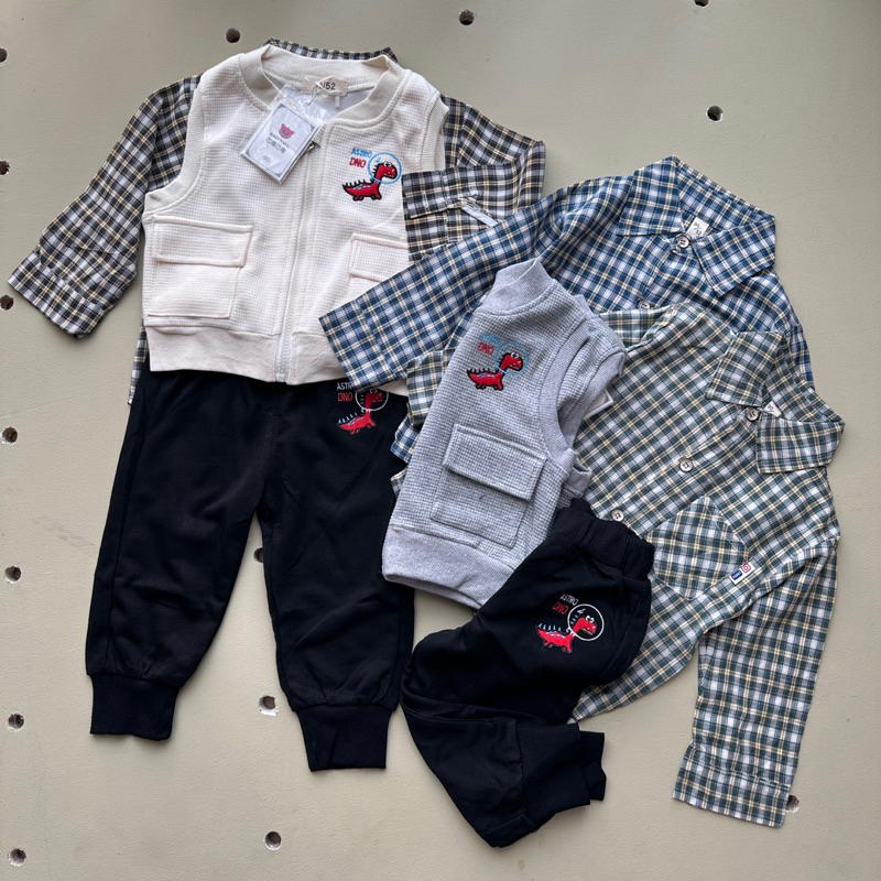 Dion set 3in1 | baju setelan anak cowok vest kemeja