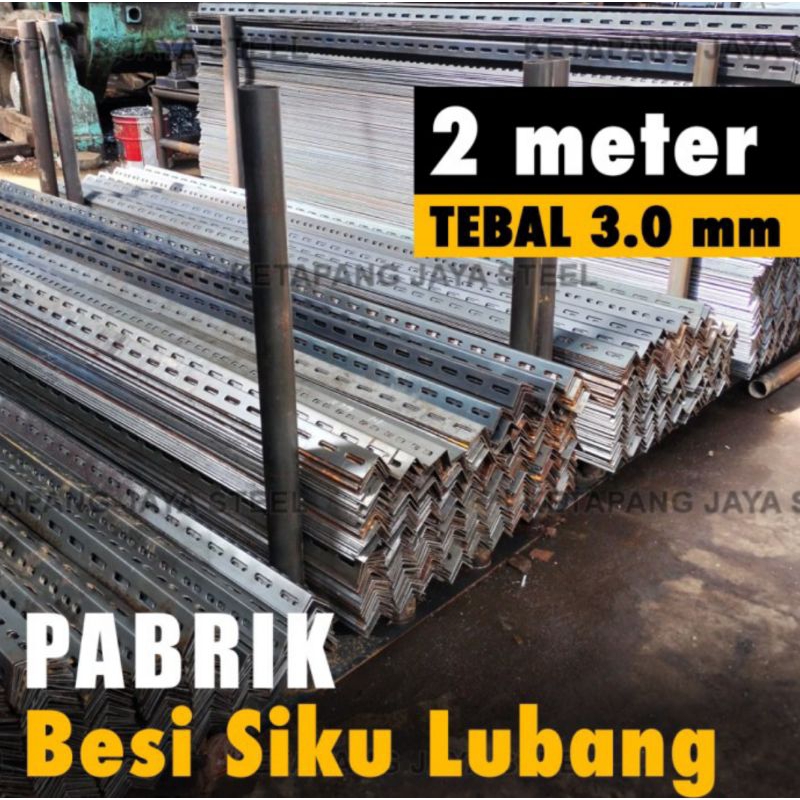 Loonagranit Besi Siku Lubang Hitam 3Mm, 2 Meter Sangat Kuat &