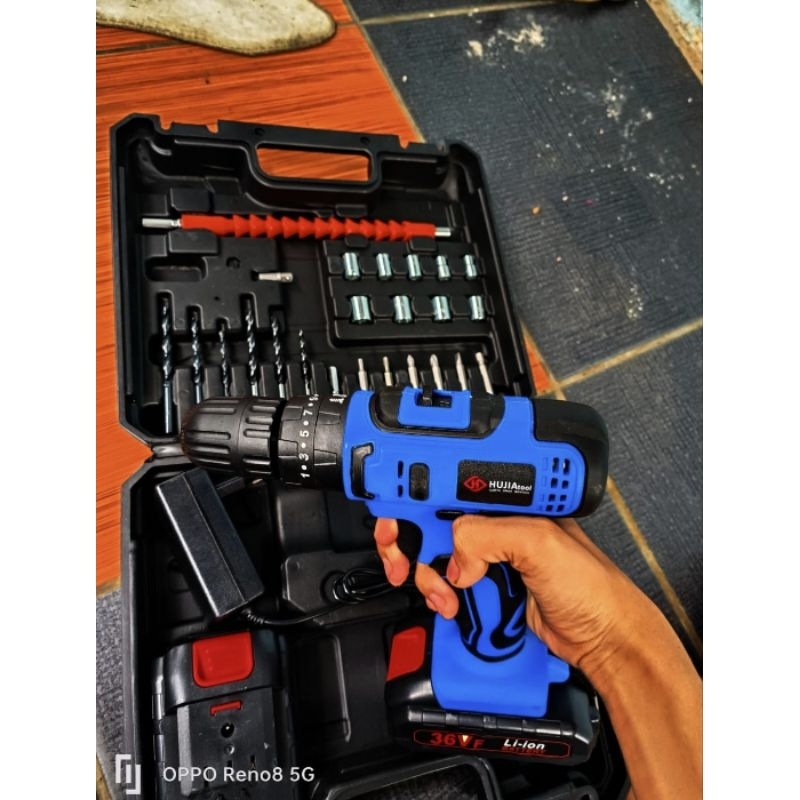 MESIN BOR CAS 36VOLT CORLDESS HUJIA PRO 1036