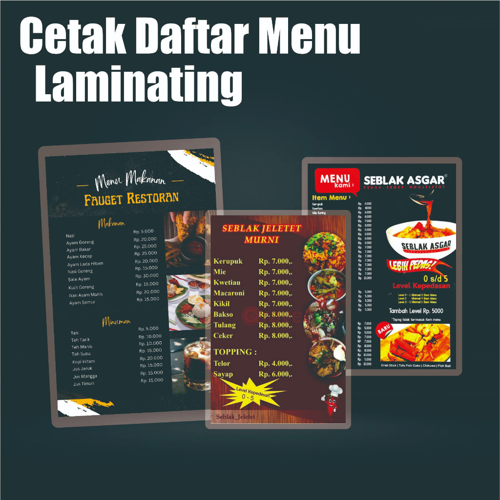 

Cetak Daftar Menu Laminating Keras | Print Daftar Menu Toko