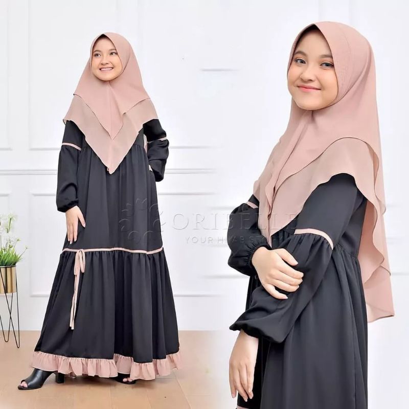 Gamis Syar'i Anak Remaja 8-11tahun | Anak Perempuan | Gamis Polos | Baju Yuli | Baju muslim anak per