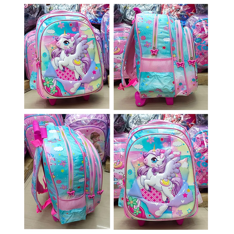 PROMO 10.10 TERBAIK TAS ANAK SEKOLAH SD TROLLEY DORONG GAMBAR ANAK PEREMPUAN KUDA PONY LILAC PUTRI SALJU 3RES ( Snow Odet Cetar Balon Sun Laila Candy Vale Cool 16inch )