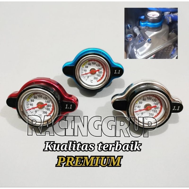 TUTUP CAP RADIATOR D1 SPEC RADIATOR CAP TUTUP RADIATOR DENGAN TEMPERATURE INDIKATOR SUHU UNIVERSAL