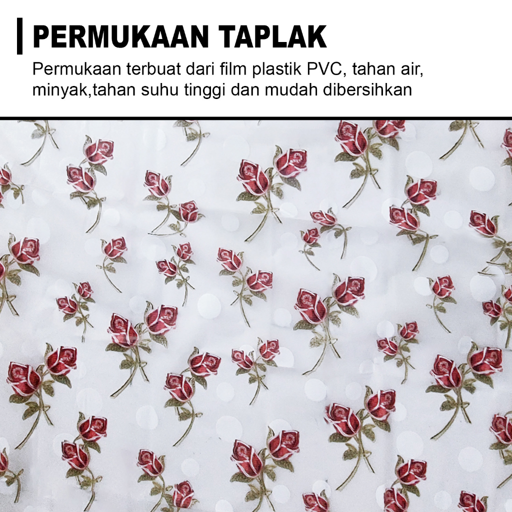 Taplak Meja Makan Renda Vynil Premium Anti Air Size 100x137cm Motif Bunga Hig Quality Anti Noda Perlengkapan Dekorasi Rumah Tangga Import - D15 - 88Blanketstore