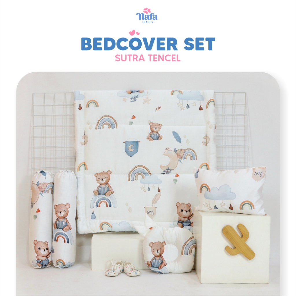 NAFA BABY - Bedcover Bayi Set Bantal Guling Sutra Tencel