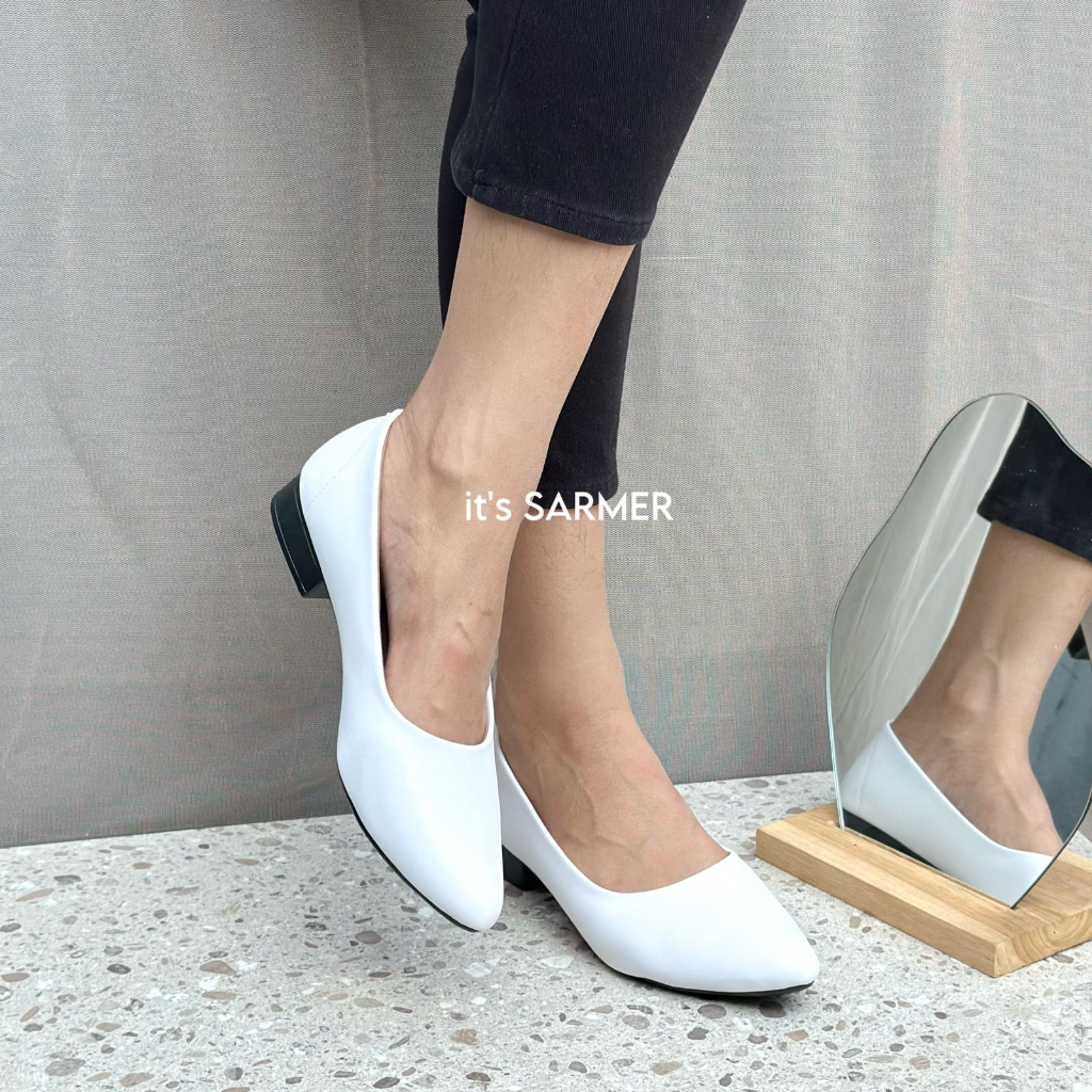 SARMER - LOUREN MULES WHITE