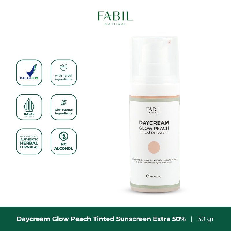 FABIL NATURAL DAY CREAM GLOW PEACH TINTED SUNSCREEN 30GR