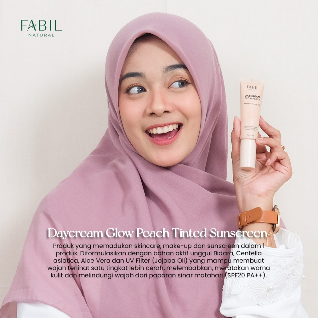 FABIL NATURAL DAY CREAM GLOW PEACH TINTED SUNSCREEN 30GR