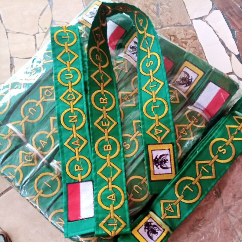 Kendit paskibraka hijau 10 biji Bordir