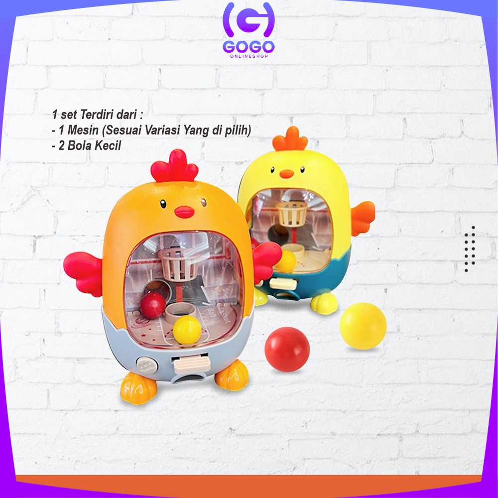 GOGO-M322 Mainan Anak Ayam Bola Mini Lucu / Mainan Interaktif Mesin Ketapel Bola Basket Karakter Penguin Anak / Mainan Sepak Bola Jari Mini Import