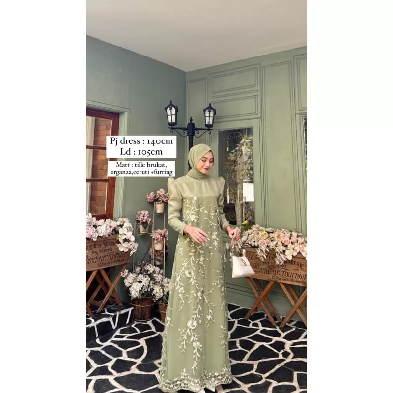 Melia Dress mix Brukat JUMBO M-XXL / BAJU DEWASA MURAH TERBARU 2023 / Gamis Kondangan