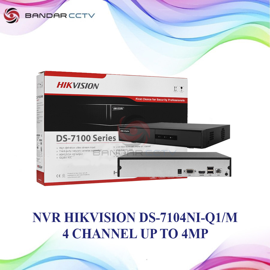 HIKVISION DS-7104NI-Q1/M NVR 4 Channel Up To 4mp/H.265+/6TB