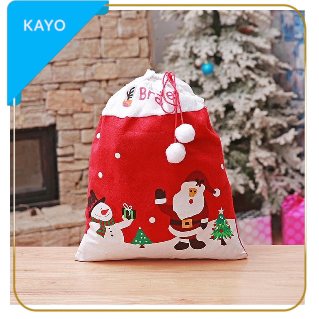 

Kantong Kain flanel serut Bingkisan Natal Bag kantong kado Christmas