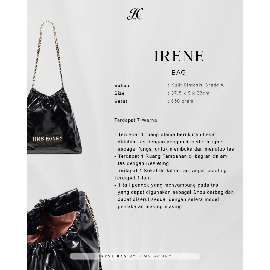 Irene bag Tas Serut Wanita original Jims Honey realpic cod exclusive tas jumbo pouch official store