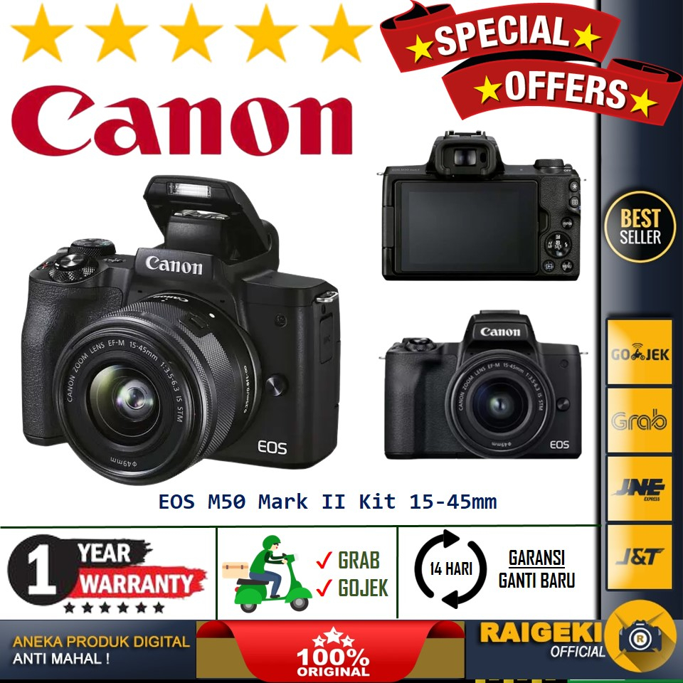 Canon EOS M50 Mark II Kit 15-45mm - Garansi Resmi