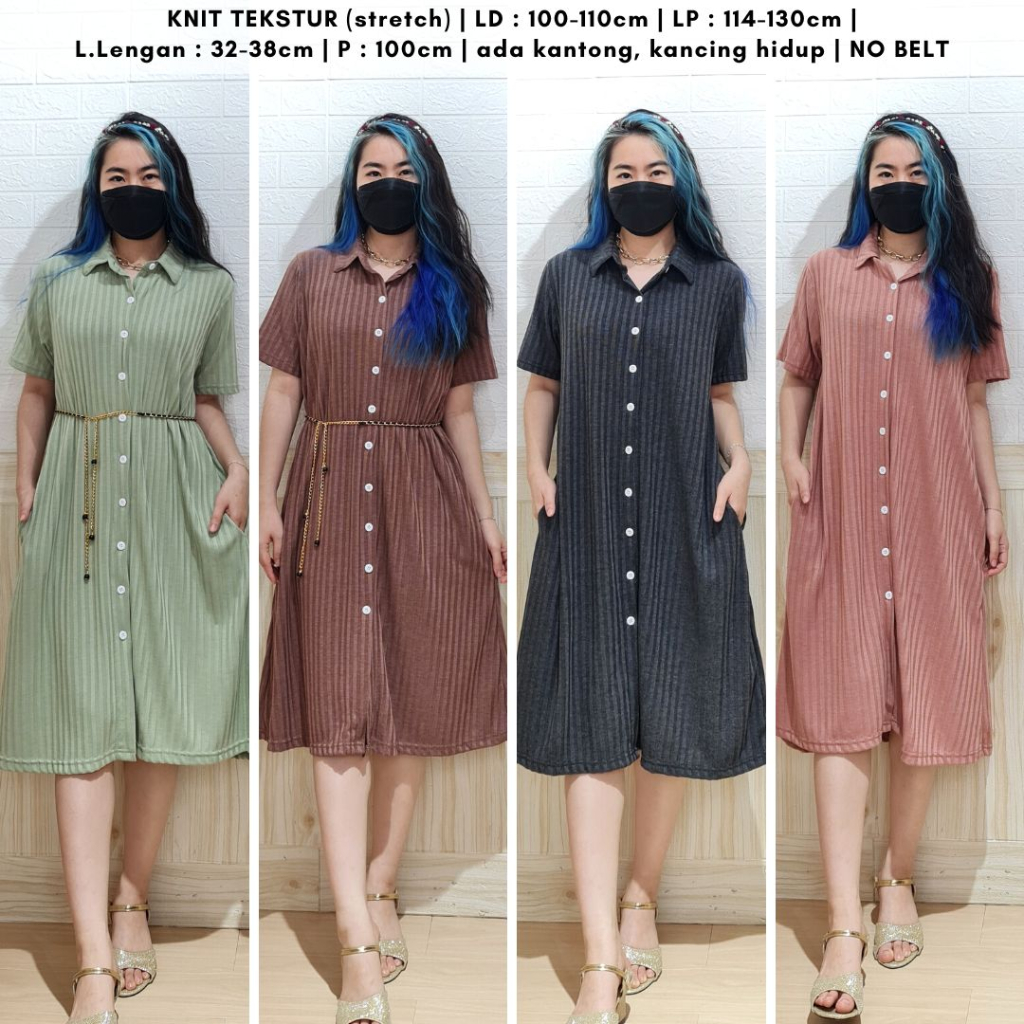 4582 sazzy button knit collar dress