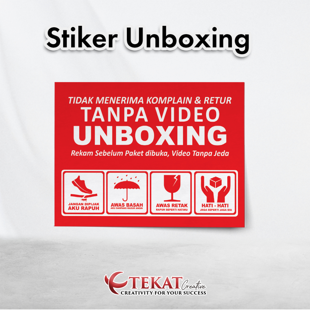 

Setiker Untuk kepentingan Online Shop / Stiker Unboxing / Warna Merah