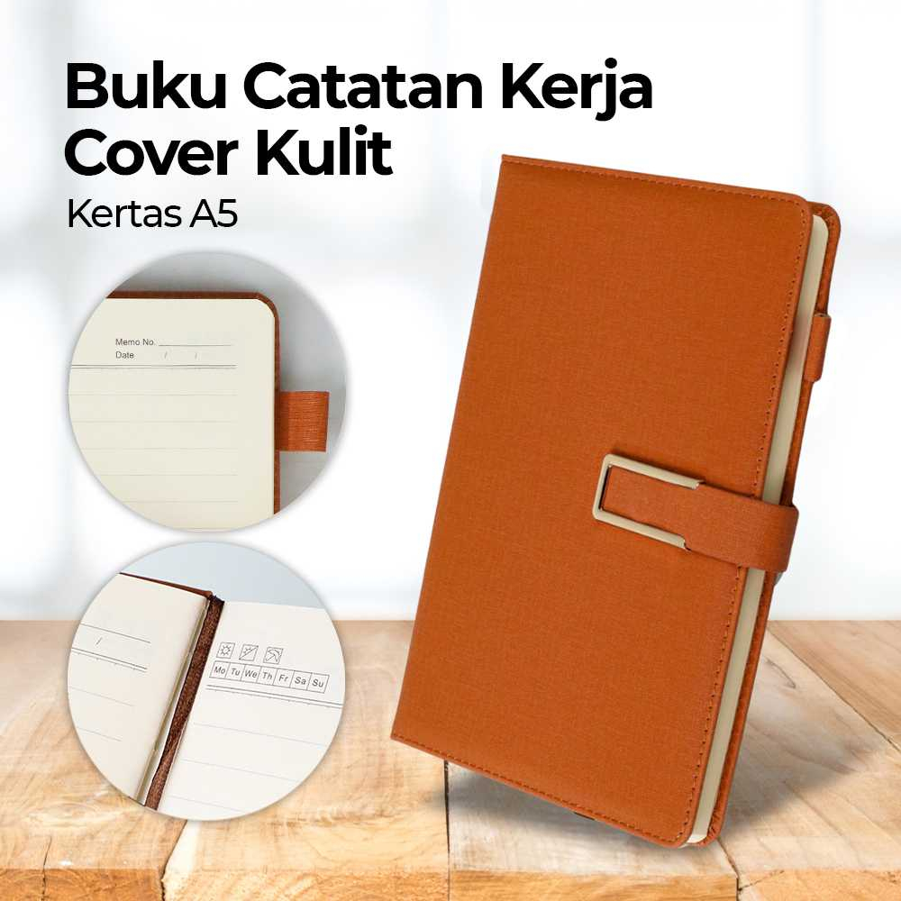 Notebook Notepad Buku Jurnal Catatan Diary Cover Kulit A5 - LemonBest