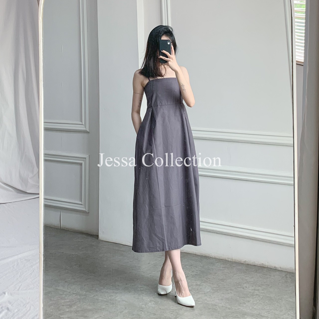 Premium Napoly Sleeveless Dress TH 622 / 757 COTTON Gaun Panjang Wanita Simple Bahan Katun Outfit Pantai Tanpa Lengan