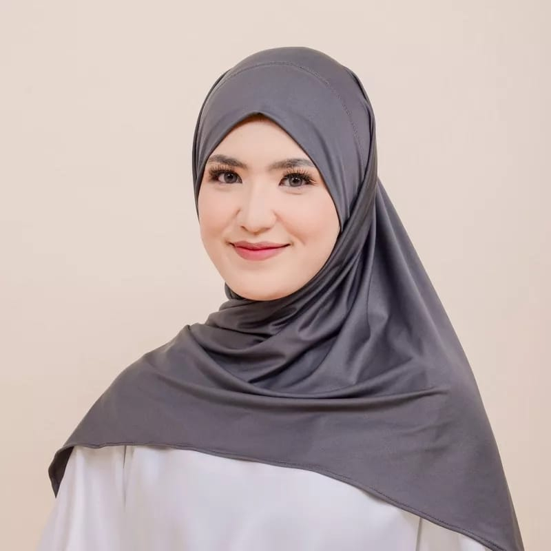 Hijab Wanita Mara Segiempat Instan Tali Bahan Jersey Premium Hijab Instan