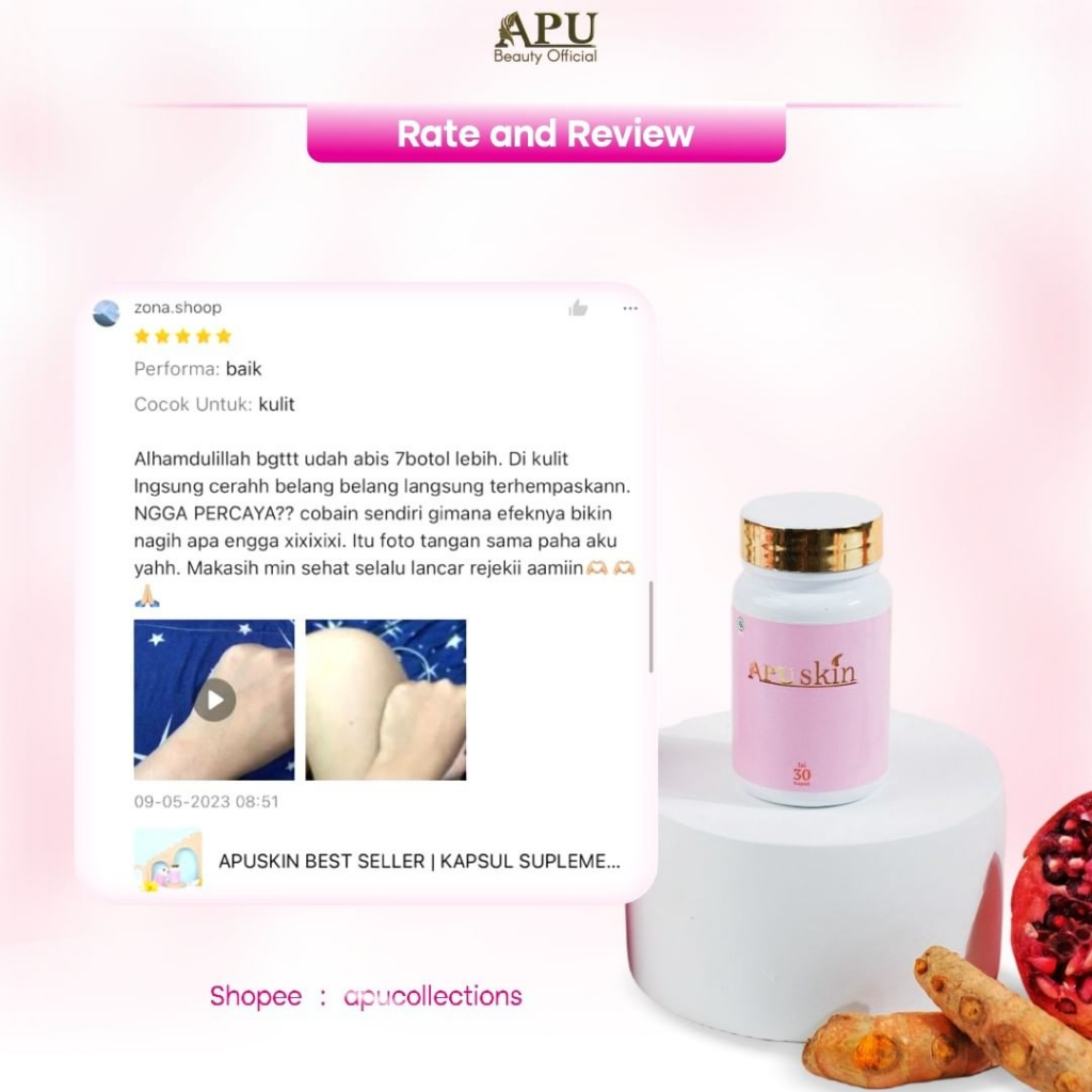 APUSKIN BEST SELLER | KAPSUL SUPLEMEN PEMUTIH KULIT BPOM