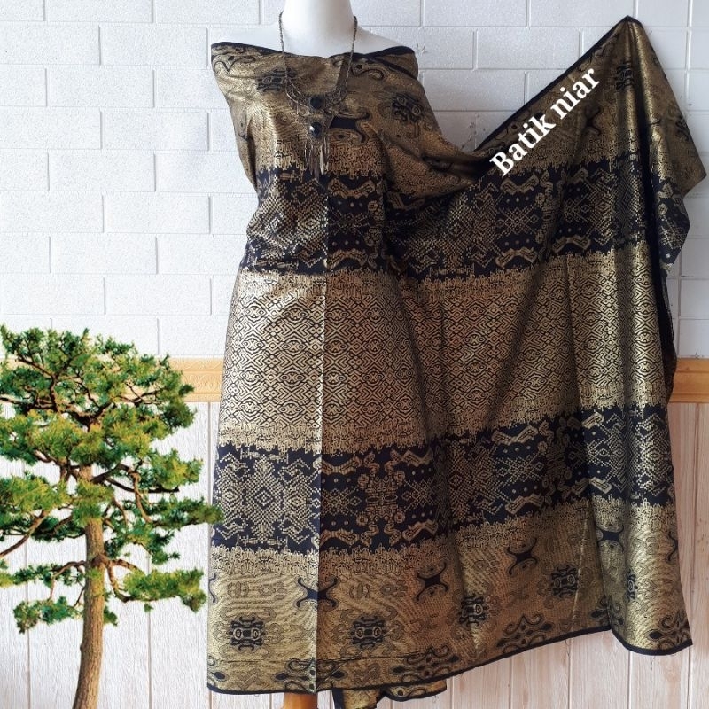 kain batik prada emas dan silver barong batikniar