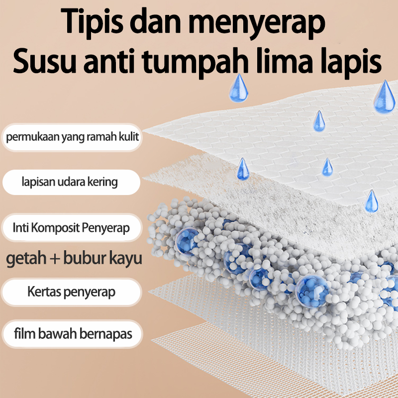 Breast pad 50pcs Disposable ringan dan bernapas Menyusui Anti Bocor Nursing Penyerap Breastpads ANGEL MOMMY