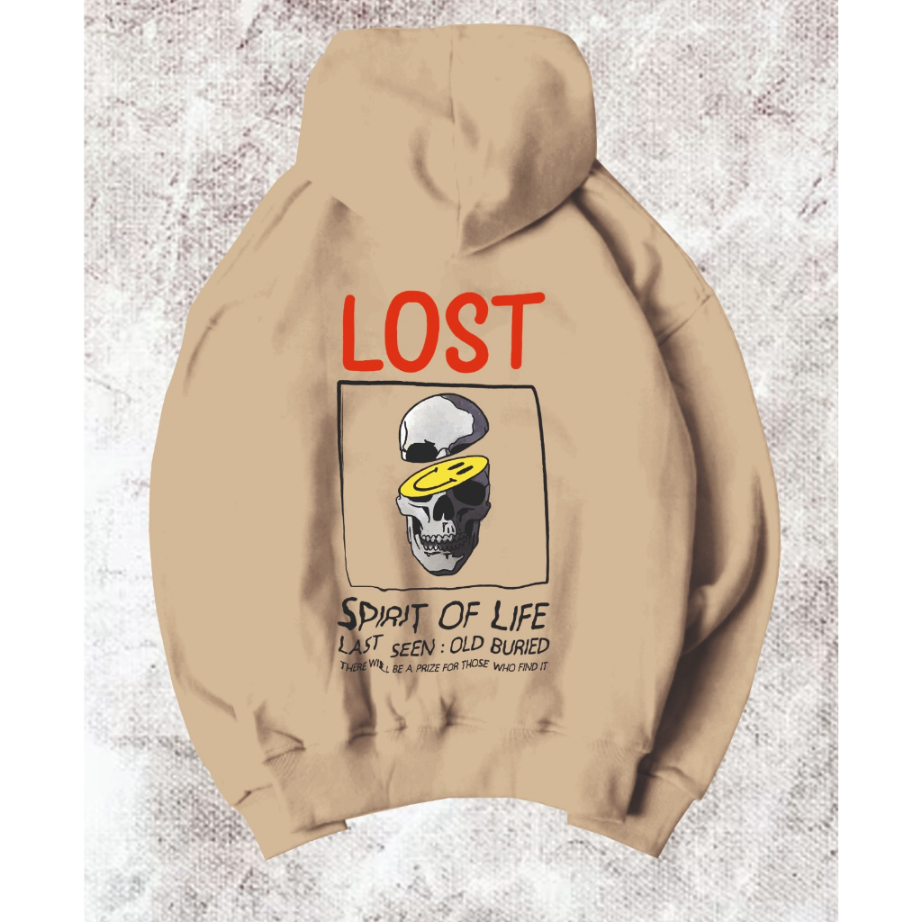 HOODIE LOST OF SPIRIT// FLEECE TEBAL LEMBUT ONE SIZE FIT TO L //SWEATER PREMIUM TERBARU