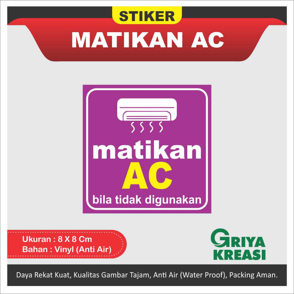 

STIKER MATIKAN AC ANTI AIR