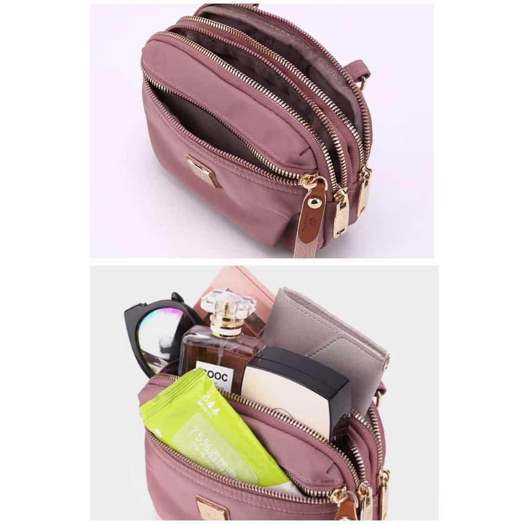 (PINK_IMP)  Colorfull New Import Tas fashion Wanita. Bahan Parasit Anti air . 9 warna 3 ruang