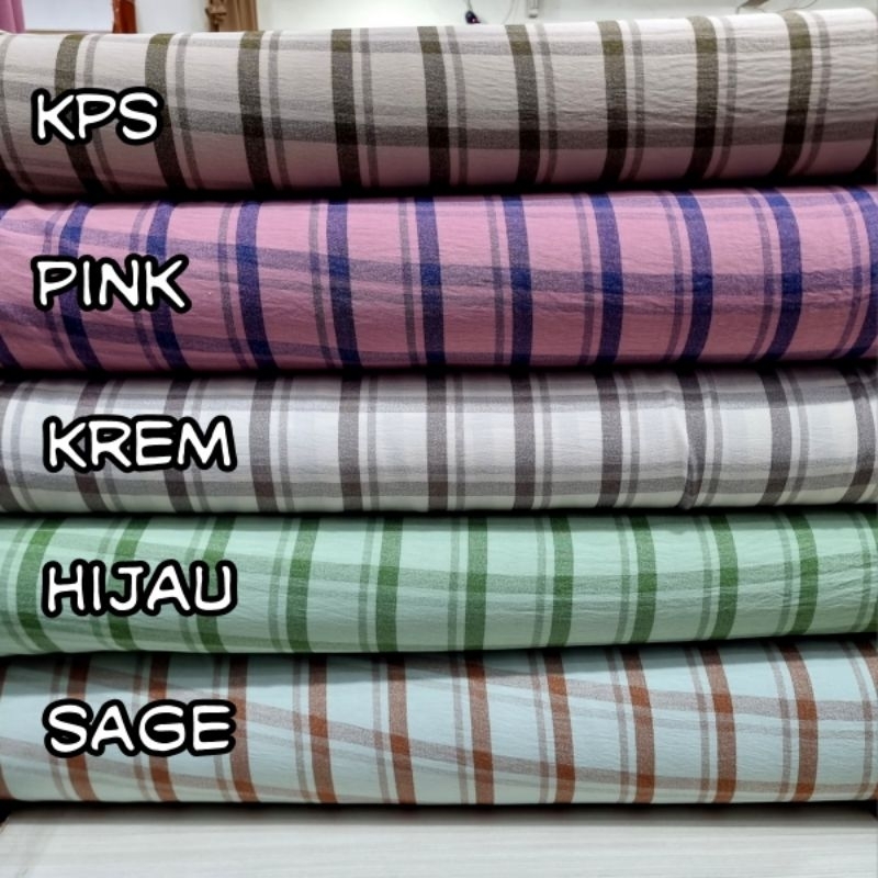 Kain Crinkle Airflow Motif Kotak (Harga per 0,5m)