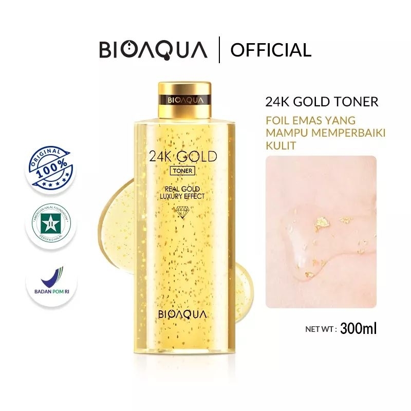 BIOAQUA 24K Gold Toner Real Gold Luxury Effect 300 ml